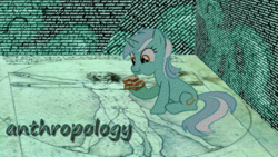 Size: 1920x1080 | Tagged: safe, artist:privatescoop, lyra heartstrings, pony, unicorn, fanfic:anthropology, g4, female, food, mare, sandwich, sitting, solo