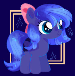 Size: 1555x1590 | Tagged: safe, artist:kotoink, princess luna, pony, g4, bow, female, filly, hair bow, solo, woona, younger