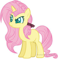 Size: 1024x1046 | Tagged: safe, artist:bezziie, fluttershy, pony, unicorn, g4, alternate hairstyle, alternate universe, base used, female, hilarious in hindsight, race swap, simple background, solo, transparent background, unicorn fluttershy
