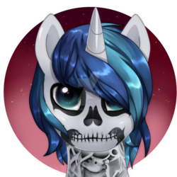 Size: 1280x1280 | Tagged: safe, artist:sugguk, shining armor, pony, g4, bust, catrina (calavera garbancera), dia de los muertos, male, portrait, solo, watermark