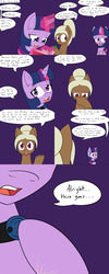 Size: 1600x4000 | Tagged: safe, artist:jake heritagu, twilight sparkle, oc, oc:sandy hooves, pony, comic:ask motherly scootaloo, g4, book, comic, miss twilight sparkle