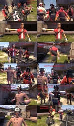 Size: 2728x4648 | Tagged: safe, artist:jackass67, pony, comic:the crate, demoman, demoman (tf2), engineer, engineer (tf2), heavy (tf2), medic, medic (tf2), pyro (tf2), scout (tf2), sniper, sniper (tf2), soldier, soldier (tf2), spy, spy (tf2), team fortress 2