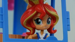 Size: 1280x720 | Tagged: safe, sunset shimmer, equestria girls, g4, doll, equestria girls minis, eqventures of the minis, female, food truck, japanese, merchandise, solo, sunset sushi, toy, truck