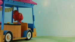 Size: 1280x720 | Tagged: safe, sunset shimmer, equestria girls, g4, doll, driving, equestria girls minis, female, food, food truck, irl, japanese, merchandise, photo, sunset sushi, sushi, toy, truck