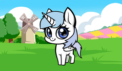 Size: 1024x600 | Tagged: safe, oc, oc only, alicorn, pony, alicorn oc, my mini pony, solo, windmill