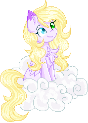 Size: 178x249 | Tagged: safe, artist:sketchyhowl, oc, oc only, pegasus, pony, animated, cloud, female, gif, heterochromia, mare, pixel art, simple background, solo, transparent background