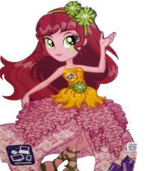 Size: 653x687 | Tagged: safe, artist:mlpismybaecx, gloriosa daisy, equestria girls, g4, my little pony equestria girls: legend of everfree, box art, crystal gala dress, female, solo, vector