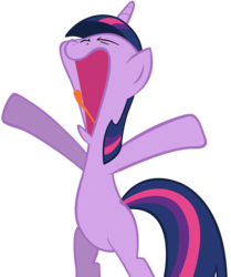 Size: 5022x6000 | Tagged: safe, artist:tardisbrony, twilight sparkle, pony, unicorn, g4, the ticket master, absurd resolution, bipedal, eyes closed, female, mare, open mouth, screaming, simple background, transparent background, vector, yelling