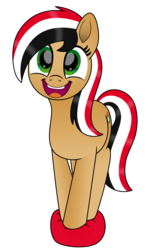 Size: 2141x3439 | Tagged: safe, artist:pananovich, oc, oc only, oc:syriana, earth pony, pony, /mlpol/, female, happy, high res, mare, nation ponies, ponified, smiling, solo, syria