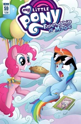 Size: 1054x1600 | Tagged: safe, artist:agnes garbowska, idw, pinkie pie, rainbow dash, pony, g4, secrets and pies, spoiler:comic, spoiler:comic59, eat my pie