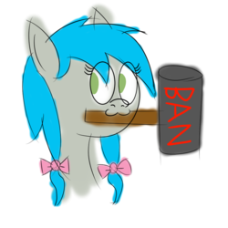 Size: 1000x1000 | Tagged: safe, artist:b-cacto, oc, oc only, oc:darcy sinclair, pony, :3, banhammer, doodle