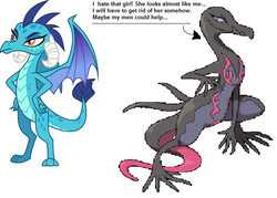 Size: 664x476 | Tagged: safe, princess ember, dragon, pony, salazzle, g4, 1000 hours in ms paint, comic, female, ms paint, pokémon, similarities