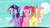 Size: 1920x1080 | Tagged: safe, screencap, applejack, fluttershy, pinkie pie, rainbow dash, rarity, twilight sparkle, alicorn, pony, fame and misfortune, g4, my little pony: friendship is magic, season 7, female, mane six, one eye closed, singing, twilight sparkle (alicorn), wink