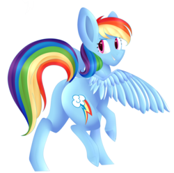 Size: 2694x2671 | Tagged: safe, artist:beashay, rainbow dash, pony, g4, anatomically incorrect, butt, female, high res, plot, raised hoof, raised leg, simple background, solo, transparent background