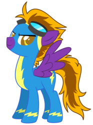 Size: 3390x4567 | Tagged: safe, artist:lostinthetrees, oc, oc only, oc:nova nightstar, pegasus, pony, clothes, goggles, high res, male, simple background, solo, stallion, transparent background, uniform, wonderbolts uniform