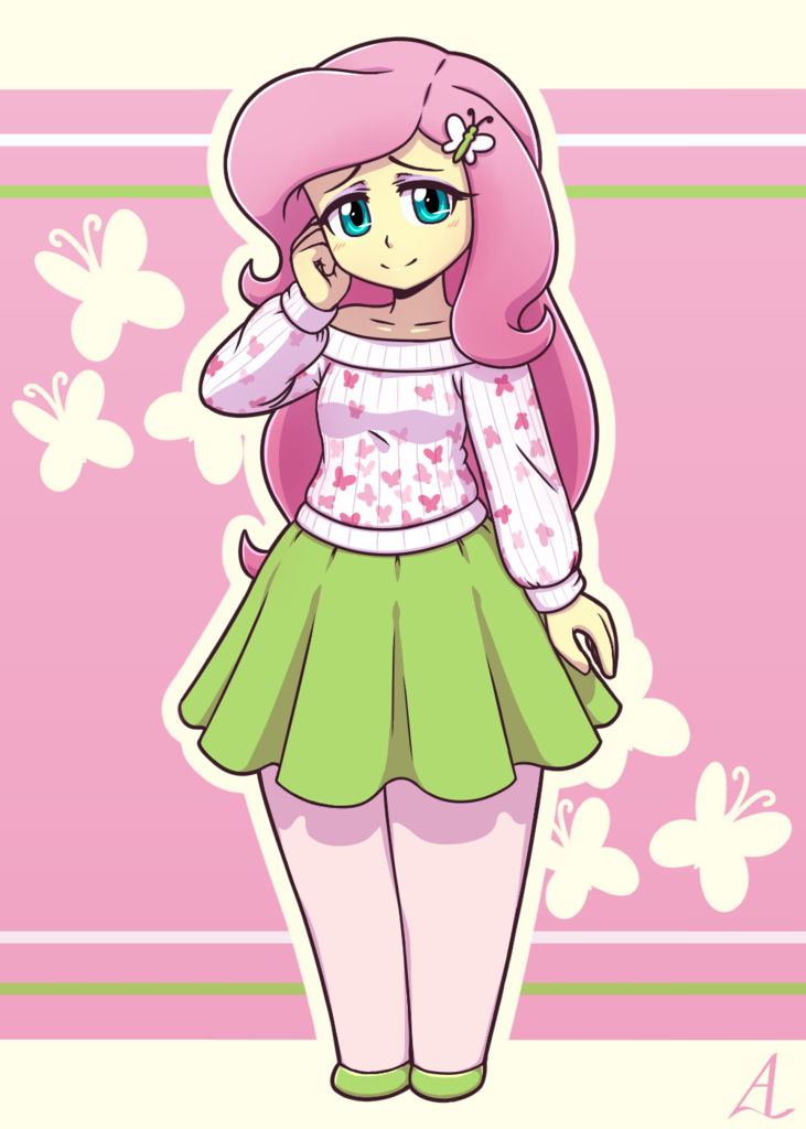 #1489784 - safe, artist:acesrockz, fluttershy, equestria girls, clothes ...