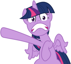 Size: 8170x7379 | Tagged: safe, artist:pink1ejack, twilight sparkle, alicorn, pony, fame and misfortune, g4, season 7, absurd resolution, female, gritted teeth, mare, pointing, scared, simple background, solo, transparent background, twilight sparkle (alicorn), vector