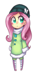 Size: 745x1454 | Tagged: safe, artist:pandemiamichi, fluttershy, equestria girls, g4, clothes, female, hat, simple background, solo, transparent background