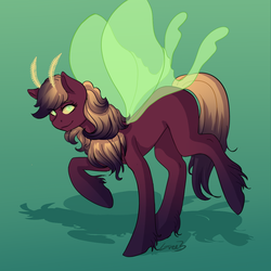 Size: 1000x1000 | Tagged: safe, artist:gree3, oc, oc only, mothpony, original species, pony, raised hoof, raised leg, solo