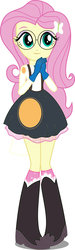 Size: 488x1635 | Tagged: safe, artist:mike437, fluttershy, equestria girls, g4, boots, clothes, cosplay, costume, crossover, cute, fluttermedic, fluttershy's skirt, glasses, high heel boots, leather, leather boots, legs together, long socks, medic, medic (tf2), meganekko, miniskirt, palette swap, recolor, shirt, shoes, shyabetes, skirt, socks, team fortress 2