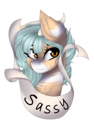 Size: 3031x4000 | Tagged: safe, artist:crazllana, oc, oc only, oc:forest keeper, earth pony, pony, banner, bust, female, high res, horns, portrait, simple background, solo, transparent background
