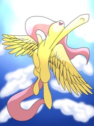 Size: 1500x2000 | Tagged: safe, artist:stereo-of-the-heart, fluttershy, pony, g4, female, flying, solo