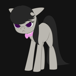 Size: 816x816 | Tagged: safe, artist:styroponyworks, octavia melody, earth pony, pony, g4, >:c, angry, black background, bowtie, ears back, female, frown, grumpy, mare, no pupils, simple background, solo