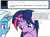 Size: 736x540 | Tagged: safe, artist:dekomaru, artist:raimundo1941, trixie, twilight sparkle, pony, unicorn, tumblr:ask twixie, g4, alternate hairstyle, ask, female, lesbian, mare, ship:twixie, shipping, spanish, translated in the comments, tumblr