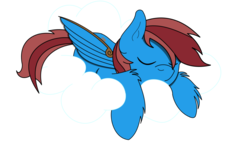 Size: 1024x576 | Tagged: safe, oc, oc only, oc:johnsmith, pony, cloud, simple background, sleeping, solo, transparent background