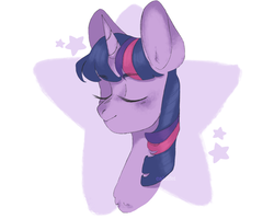 Size: 2000x1600 | Tagged: safe, artist:calcifei, twilight sparkle, alicorn, pony, g4, bust, eyes closed, female, mare, portrait, solo