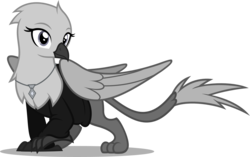 Size: 1720x1083 | Tagged: safe, artist:zacatron94, oc, oc only, oc:lux, griffon, clothes, simple background, smiling, solo, transparent background, vector