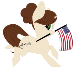 Size: 5000x5000 | Tagged: safe, artist:beashay, oc, oc only, pony, unicorn, absurd resolution, american flag, female, flag, mare, mouth hold, simple background, solo, transparent background