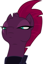 Size: 3345x5000 | Tagged: safe, artist:dashiesparkle, tempest shadow, pony, unicorn, g4, my little pony: the movie, absurd resolution, armor, broken horn, eye scar, female, horn, lidded eyes, mare, scar, show accurate, simple background, solo, transparent background, vector