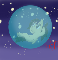 Size: 1017x1049 | Tagged: safe, artist:sketchpon, oc, oc only, oc:sketchpon, pony, bubble, floating, space, stars