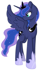 Size: 992x1724 | Tagged: safe, artist:angellightyt, princess luna, alicorn, pony, g4, female, hoof shoes, jewelry, ms paint, regalia, simple background, solo, spread wings, transparent background, wings