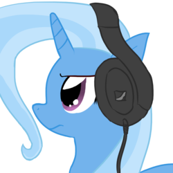 Size: 1024x1024 | Tagged: safe, artist:fluor1te, trixie, pony, unicorn, g4, female, headphones, mare, profile, sennheiser, simple background, solo, transparent background