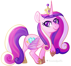 Size: 909x843 | Tagged: safe, artist:frostedpuffs, princess cadance, alicorn, pony, g4, chibi, colored wings, female, multicolored wings, simple background, solo, transparent background