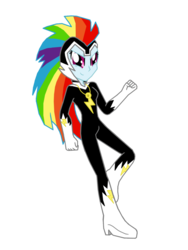 Size: 1024x1365 | Tagged: safe, artist:ferrokiva, rainbow dash, zapp, equestria girls, g4, power ponies (episode), female, power ponies, simple background, solo, superhero, transparent background