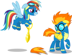 Size: 3303x2539 | Tagged: safe, artist:frownfactory, rainbow dash, spitfire, pegasus, pony, g4, parental glideance, .svg available, clothes, female, goggles, high res, show accurate, simple background, svg, transparent background, uniform, vector, wonderbolts, wonderbolts uniform