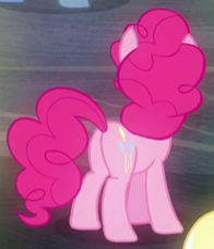 Size: 196x228 | Tagged: safe, screencap, pinkie pie, earth pony, pony, g4, the saddle row review, balloonbutt, butt, cropped, plot