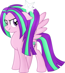 Size: 1942x2173 | Tagged: safe, artist:luckyclau, aria blaze, pegasus, pony, g4, alternate cutie mark, alternate universe, equestria girls ponified, female, looking at you, mare, pegasus aria blaze, ponified, simple background, smiling, solo, transparent background