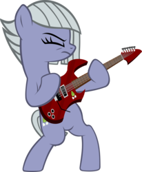 Size: 4894x5942 | Tagged: safe, artist:ironm17, limestone pie, earth pony, pony, g4, absurd resolution, bipedal, electric guitar, eyes closed, female, guitar, guitarity, heavy metal, mare, metal, musical instrument, simple background, solo, transparent background, vector