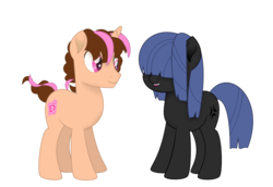 Size: 1024x705 | Tagged: safe, artist:limedreaming, oc, oc only, oc:neigh sayer, oc:think pink, earth pony, pony, unicorn, g4, my little pony: the movie, female, male, mare, movie accurate, neink, simple background, stallion, style emulation, transparent background