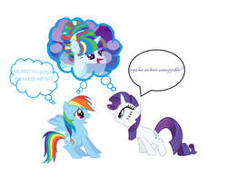 Size: 2440x1880 | Tagged: safe, artist:colorcloud07, rainbow dash, rarity, pony, g4, fusion, imagine spot, talking