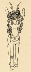 Size: 552x1253 | Tagged: safe, artist:lunebat, oc, oc only, oc:renne, deer, pony, accessory, female, standing