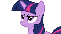 Size: 480x270 | Tagged: safe, twilight sparkle, pony, unicorn, g4, animated, eyeroll, female, floppy ears, frown, gif, glare, gritted teeth, grumpy, grumpy twilight, mare, simple background, solo, transparent background