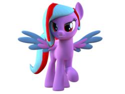 Size: 1600x1200 | Tagged: safe, artist:melodismol, oc, oc only, oc:star beats, pegasus, pony, 3d, blender, simple background, solo, transparent background