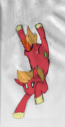 Size: 360x700 | Tagged: safe, artist:crowneprince, big macintosh, pony, g4, falling, male, mouthbutt, screaming, solo