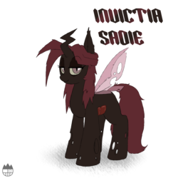 Size: 1400x1400 | Tagged: safe, artist:sanyo2100, oc, oc only, oc:invictia sadie, changeling, changeling oc, female, looking at you, multiple wings, red changeling, simple background, solo, transparent background