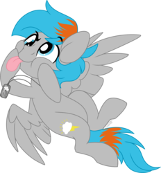 Size: 1892x2043 | Tagged: safe, artist:kellythedrawinguni, oc, oc only, oc:shade flash, pegasus, pony, dog tags, male, pongue out, simple background, solo, stallion, transparent background
